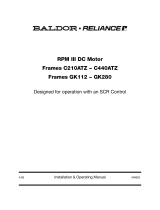 Baldor-Reliance RPM III DC Motor, Frames C210ATZ − C440ATZ, GK112 − GK280 Owner's manual