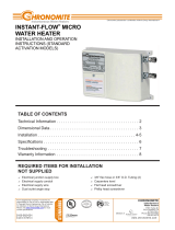 Chronomite Electric Tankless Water Heater M-30/208 HTR 110F User manual