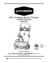 Greenworks GW80VSNW200 Owner's manual
