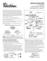 Robertshaw 110 Series Gas Water Heater Thermostat Uni-Kit® User manual
