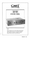Cary Audio Design SLP-30 Owner's manual