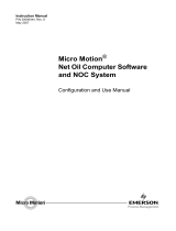 Micro Motion NET OIL COMPUTER SOFTWARE AND NOC SYSTEM Owner's manual
