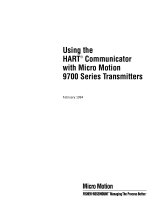 Micro Motion Using the Hart Communicator Owner's manual