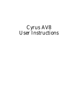 Cyrus AV 8 Owner's manual