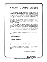 Carver 2767 Owner's manual