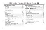 Pontiac 2005 Montana SV6 Owner's manual