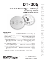 Legrand DT-305 v3 360 degree Dual Technology Occupancy Sensor Installation guide
