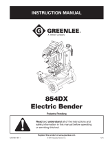 Greenlee 854DX ELECTRIC BENDER User manual