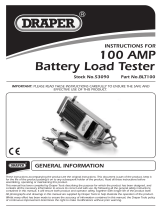 Draper 100Amp Battery Load Tester Operating instructions
