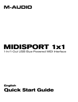 M-Audio MIDISPORT 1x1 Quick start guide