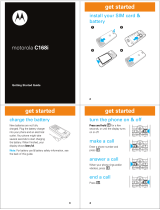 Motorola C168I - Cell Phone - GSM Quick start guide