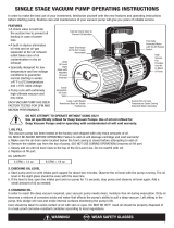MasterCool 6 CFM Single Stage Vacuum Pump 90066-B Operating instructions