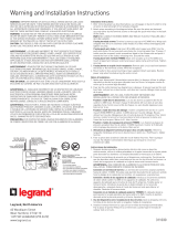 Legrand radiant Receptacle, 15A Installation guide