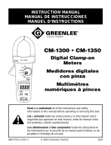 Greenlee CM-1350 Clamp-on meter, AC, RMS User manual