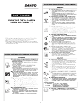 Sanyo VPC HD1 - Xacti Camcorder - 720p Safety Manual