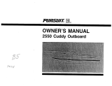 PURSUIT 1989 Cuddy Outboard-2550 Owner's manual