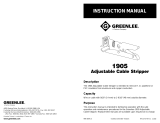 Greenlee 1905 Adjustable Cable Stripper User manual