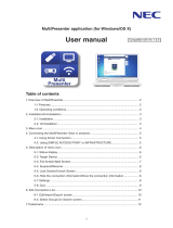 NEC DS1-MP10RX1 User manual
