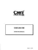 Cary Audio Design CAD 2A3 SE Owner's manual
