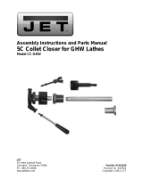 JET — Collet Closer CC-GHW for all Model W Lathes Owner's manual