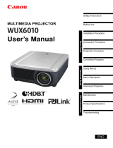 Canon REALiS LCOS WUX6010 Pro AV Owner's manual