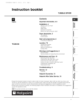 Hotpoint TCAM 80C P/Z (UK) User guide
