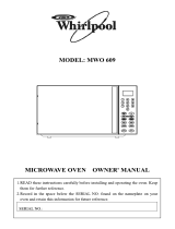 Whirlpool MWO 609 WH Owner's manual