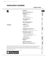 Hotpoint TCAM 90C 6G/Z (UK) User guide