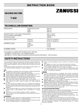 Zanussi T633 User manual