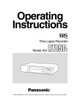 Panasonic AGRT850 - TIME LAPSE VTR Operating instructions