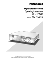 Panasonic WJHD309 - DIGITAL DISK RECORDER Operating instructions