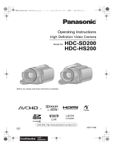 Panasonic HDCSD200 Operating instructions