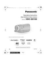 Panasonic HDCSD100 Operating instructions
