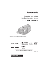 Panasonic HDCSD600EP Operating instructions