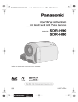 Panasonic SDRH80 Operating instructions
