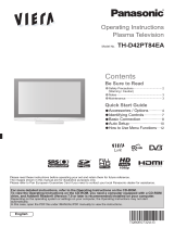 Panasonic THD42PT84EA Quick start guide