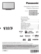 Panasonic TXP42X10YS Quick start guide