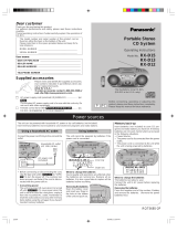 Panasonic RXD12 Operating instructions