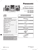 Panasonic SCAK340 Operating instructions