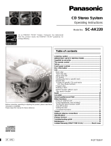 Panasonic SAAK220 - MINI HES W/CD PLAYER Operating instructions