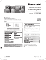 Panasonic SCAK750 User manual