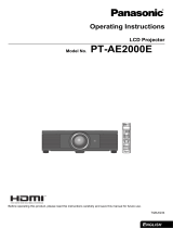 Panasonic PT-AE2000E User manual