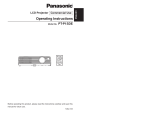 Panasonic PT-P1SDE User manual