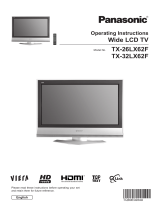 Panasonic TX26LX62F Owner's manual