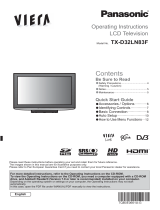 Panasonic TXD32LN83F Quick start guide