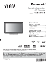 Panasonic TXD37LT84F Quick start guide