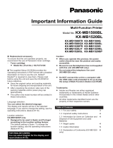 Panasonic KXMB1500FR Operating instructions