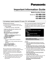 Panasonic KXMB1520 Operating instructions