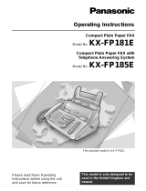 Panasonic KX-FP185E User manual