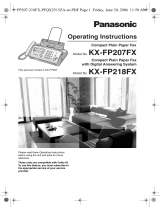 Panasonic KXFP218FX Operating instructions